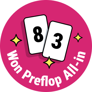 Won Preflop All-in with 83o